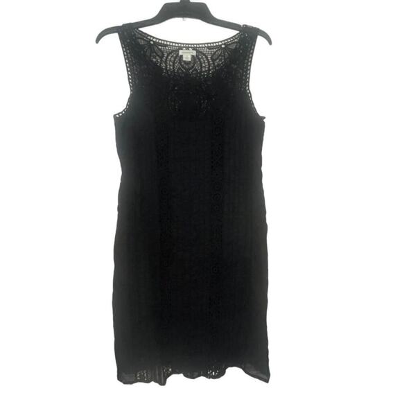 SUNDANCE Amira Black Lace Crochet Cotton Sleeveless Dress Size Small - Picture 3 of 13